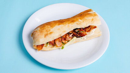 Chicken doner kebab isolated close up