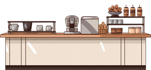 Coffee shop counter. Vector illustration. generative ai