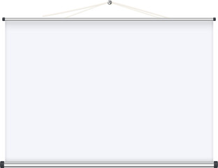 Projector Screen . Empty White Board Presentation Conference On The Wall. creen White Boad Presentation