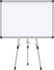 Magnetic marker whiteboard realistic Empty whiteboard with marker pens and magnets. Business presentation