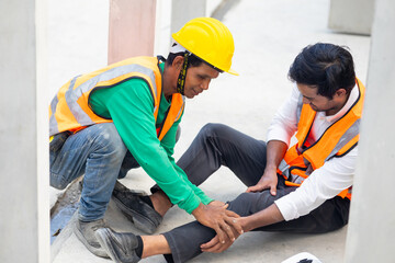 First Aid and safety first concept. Professional engineering teamwork concept. Engineering...