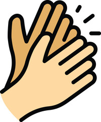 Applause icon outline vector. Handclap support. Hand clap encourage color flat