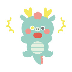 びっくりして目が星になっている辰（龍）