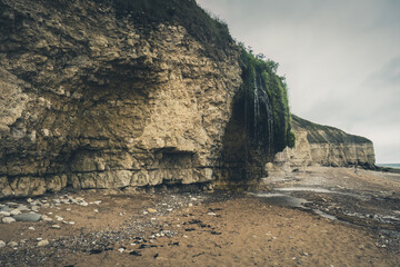 Sea cliff erosion near to the Port au Bressin in Normandy - obrazy, fototapety, plakaty