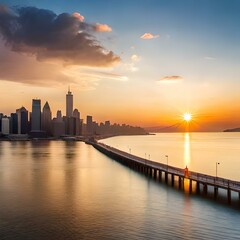 Obraz premium sunrise over the city