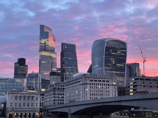 City of London dawn view from southbank