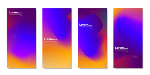 Modern background set, Modern minimalist design gradient color, Vector eps 10.