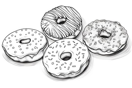 black and white donuts, various toppings clip art preview
