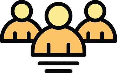 Election candidate icon outline vector. People vote. Politician ballot color flat