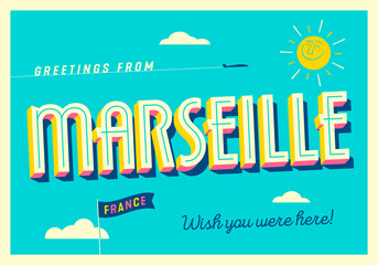 Greetings from Marseille, France - The French Riviera - Touristic Postcard. - 625220509
