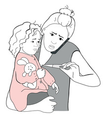 the child fell ill and the mother measured her temperature