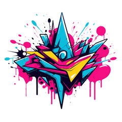 colorful abstract street art graffiti grunge splash - by generative ai
