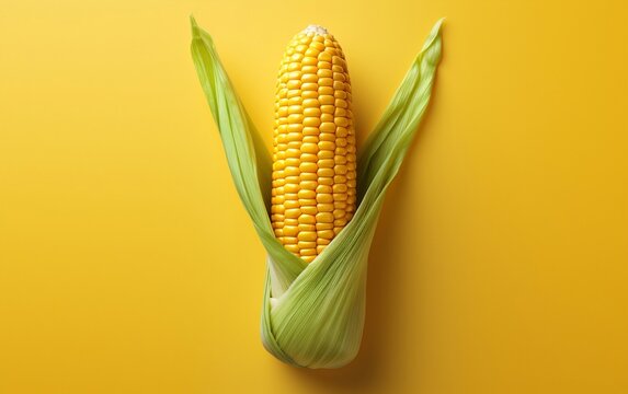 An illustration of a corn with a minimalist style, Generative Ai