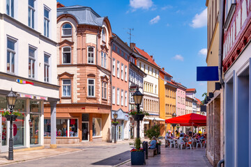 Fototapeta premium Cityscape of Mühlhausen on a sunny day in summer, Germany
