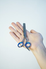 scissors in hand