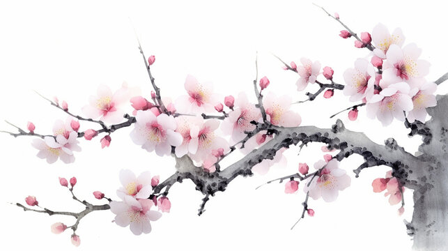 pink cherry blossom HD 8K wallpaper Stock Photographic Image

