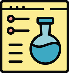 Online chemistry icon outline vector. Study class. Science education color flat