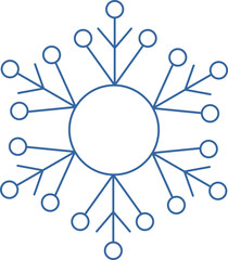 Blue geometric linear snowflake icon