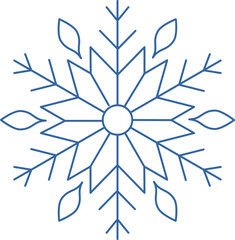 Blue geometric linear snowflake icon