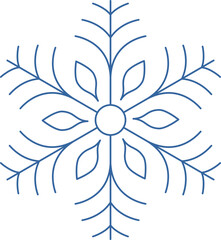 Blue geometric linear snowflake icon