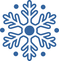 Blue geometric linear snowflake icon