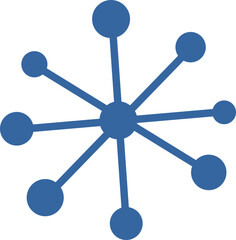 Blue geometric linear snowflake icon