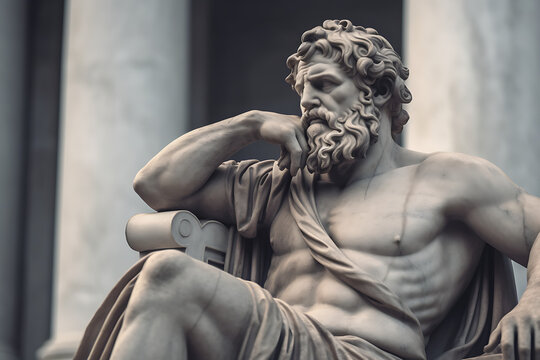 Statue of Ancient Greek Philosopher, Digital Render