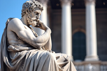 Statue of Ancient Greek Philosopher, Digital Render