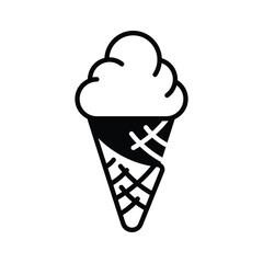 Chocolate flavored cone ice cream vector design in trendy style