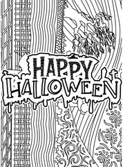  Happy Halloween. Halloween Coloring page, Halloween Quotes typography Coloring page design.