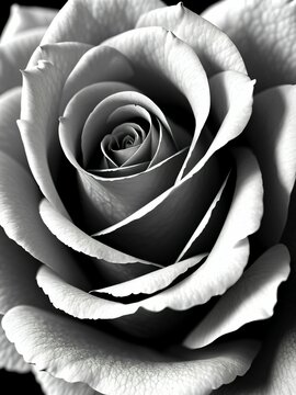 Black and white rose close-up 