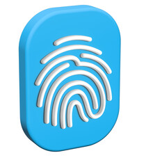 fingerprint scanner icon 3d illustration