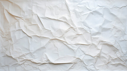 White blank crumpled and creased paper - Generative AI