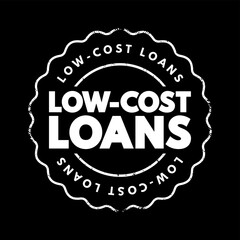 Low Cost Loans text stamp, concept background