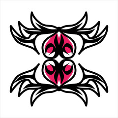 love ornament illustration, valentines day ornament, love icon design with attractive kha carving for valentines celebration