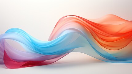 Obraz na płótnie Canvas a colorful wave of flowing fabric on a white background with room for text. generative ai