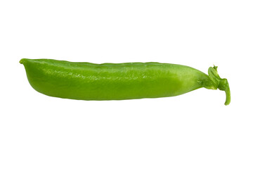 Fresh green peas in a pod, isolated on a transparent background.