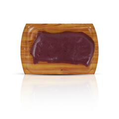 fresh beef liver in pack cut out isolated transparent background