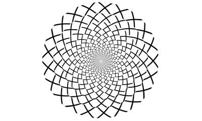 Obraz premium Black and white abstract concentric cross sign pattern.