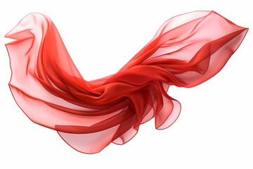 Smooth elegant red cloth on white background. Generative Ai.