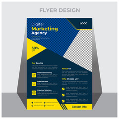Vector flyer template design, Corporate business flyer template with blue geometric shapes , business brochure, flyer ,report Layout design template, and cover design, poster flyer pamphlet brochure 