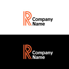 letter r logo concept with a vehicle lane