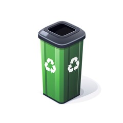 green garbage bin