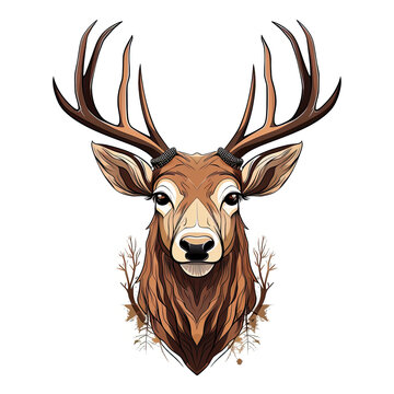 deer head vector - Generative AI