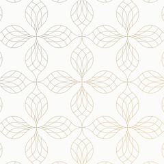 Abstract linear flower petal or leaves geometric pattern vector background, pattern is clean for fabric, printing, wallpaper. Pattern is on swatches panel