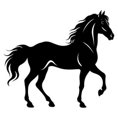 Horse black silhouette with negative space
