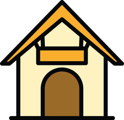 Doghouse icon outline vector. Dog house. Pet shelter color flat