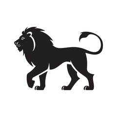 Full body Lion silhouette logo symbol simple vector illustration template