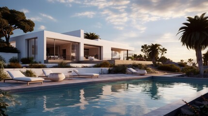Ocean Overlook: Sun-Drenched Luxury Hotel - Generated by AI