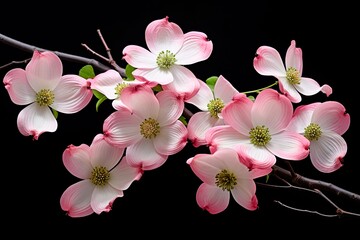 Cornus Kousa Blossom: Exquisite Chinese Dogwood Flowering with Decorative Bracts in Deciduous Family. Generative AI